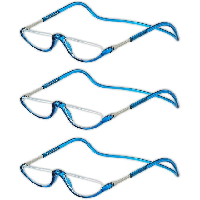 3 Pack Magnetic Reading Glasses for Men & Women - Adjustable Temple Computer Readers-Reading Glasses with Neck Strap, Magnet Reading Glasses Men