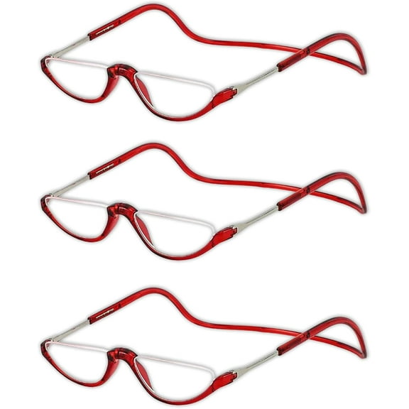 3 Pack Magnetic Reading Glasses for Men & Women - Adjustable Temple Computer Readers-Reading Glasses with Neck Strap