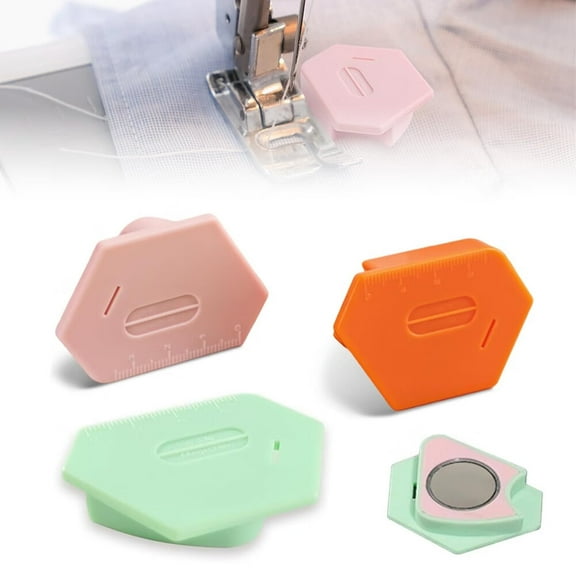 3 Pack Magnetic Seam Guide for Sewing Machine,2025 Upgraded Multifunctional Polygonal Hemmer Guide with Scale,Universal Sewing Accessory Supplies for Magnet Making Machines (3color)
