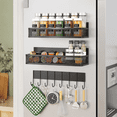 thumbnail image 1 of 3 Pack Magnetic Spice Rack for Refrigerator, Moveable Fridge Organizer Shelf with 8-Hook Rack, Kitchen Seasoning Storage for Iron Surfaces, 1 of 6