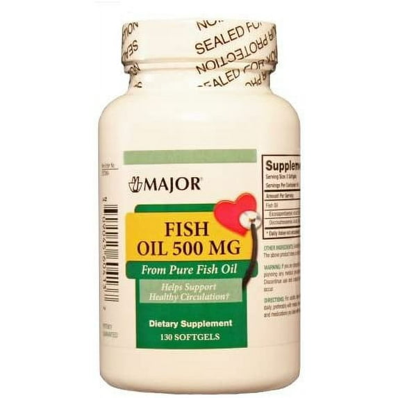 (3 Pack) Major Omega-3 Minis Fish Oil 500mg, 130 Ct