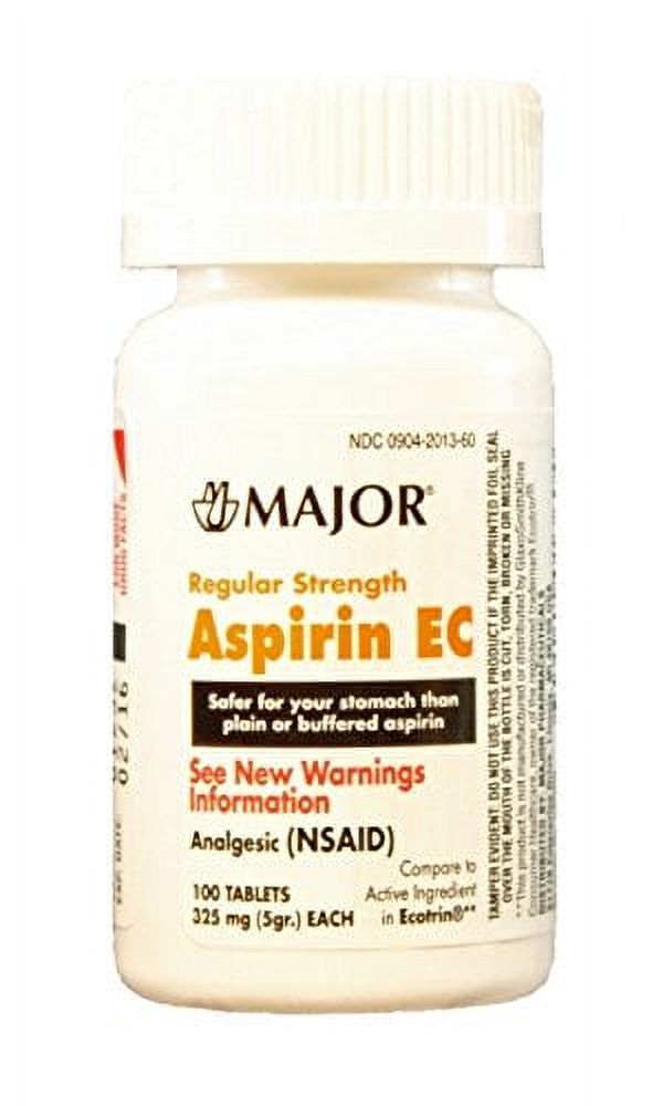 3 Pack Major Regular Strength Aspirin EC 325mg 100 Tablets Each