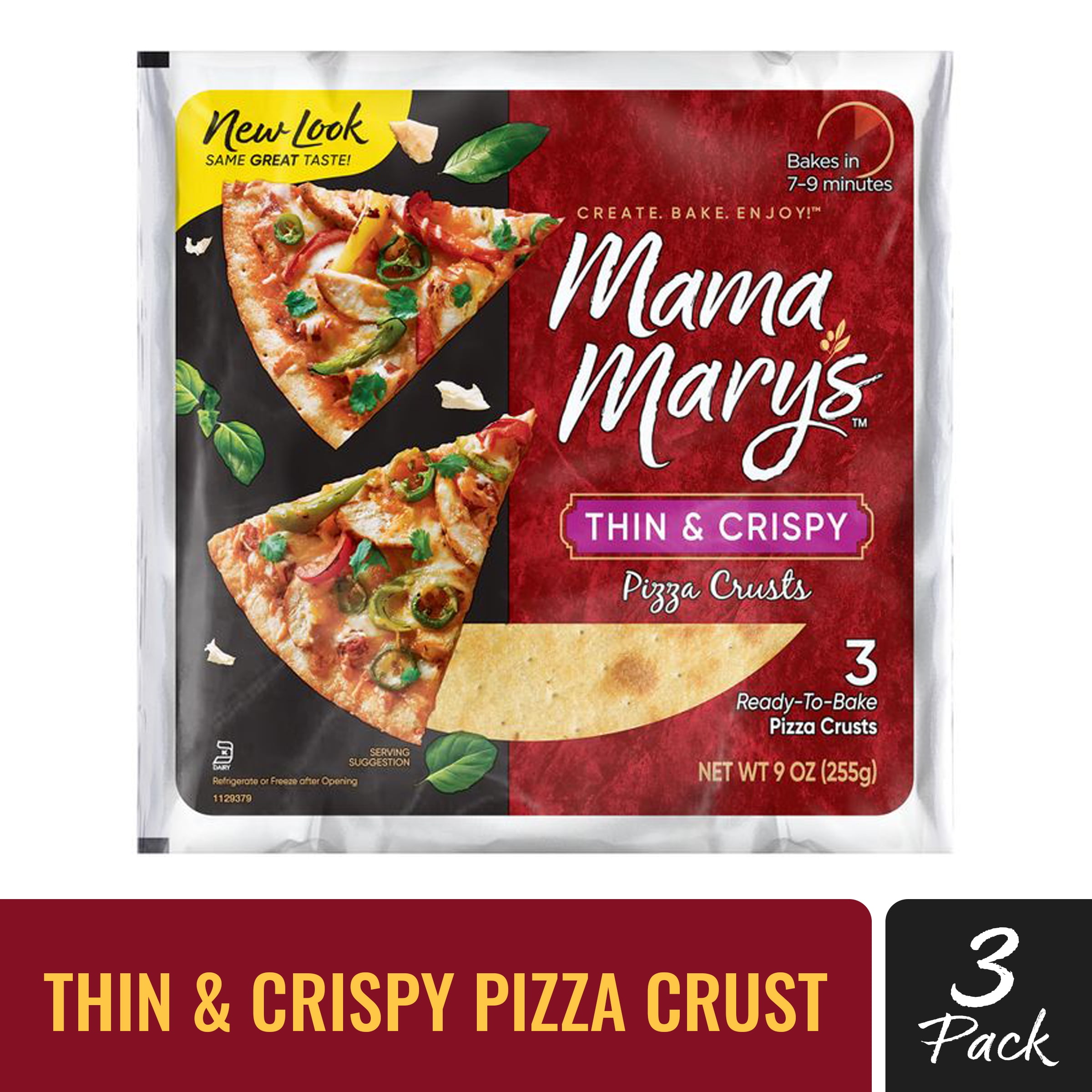 Mama Mary's Thin & Crispy Pizza Crust, Kosher, 3 Count Pack