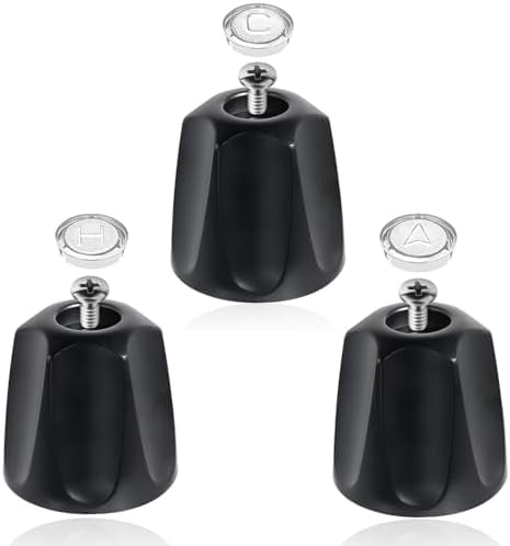 3-Pack Matte Black Shower Knob Replacement – Compatible with Price ...