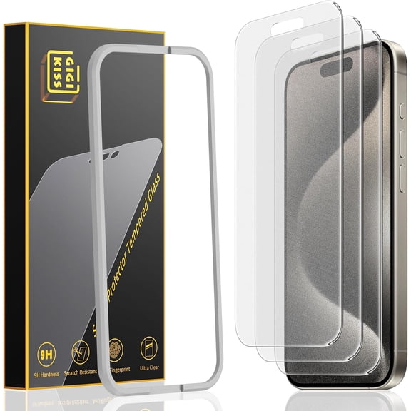 3 Pack Matte Screen Protector for iPhone 15 Pro Max -6.7 Inch, Anti Fingerprint Anti Glare Screen Protector Tempered Glass Easy Installation