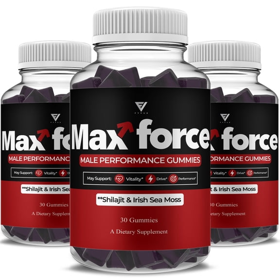 (3 Pack) Max Force Male Gummies, MaxForce Performance Support (90 Gummies)