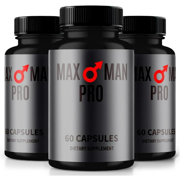(3 Pack) MaxMan Pro Pills, Maximum Strength Formula for Confidence, All-Natural Capsules to Support Health and Fitness, MaxManPro Supplement Reviews (180 Capsules)