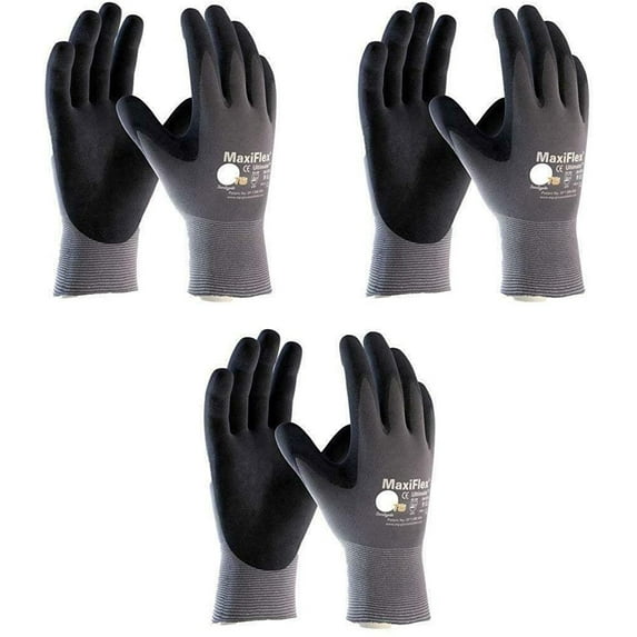 Ultimate Nitrile Grip Work Gloves, Medium, 3 Piece, New Type