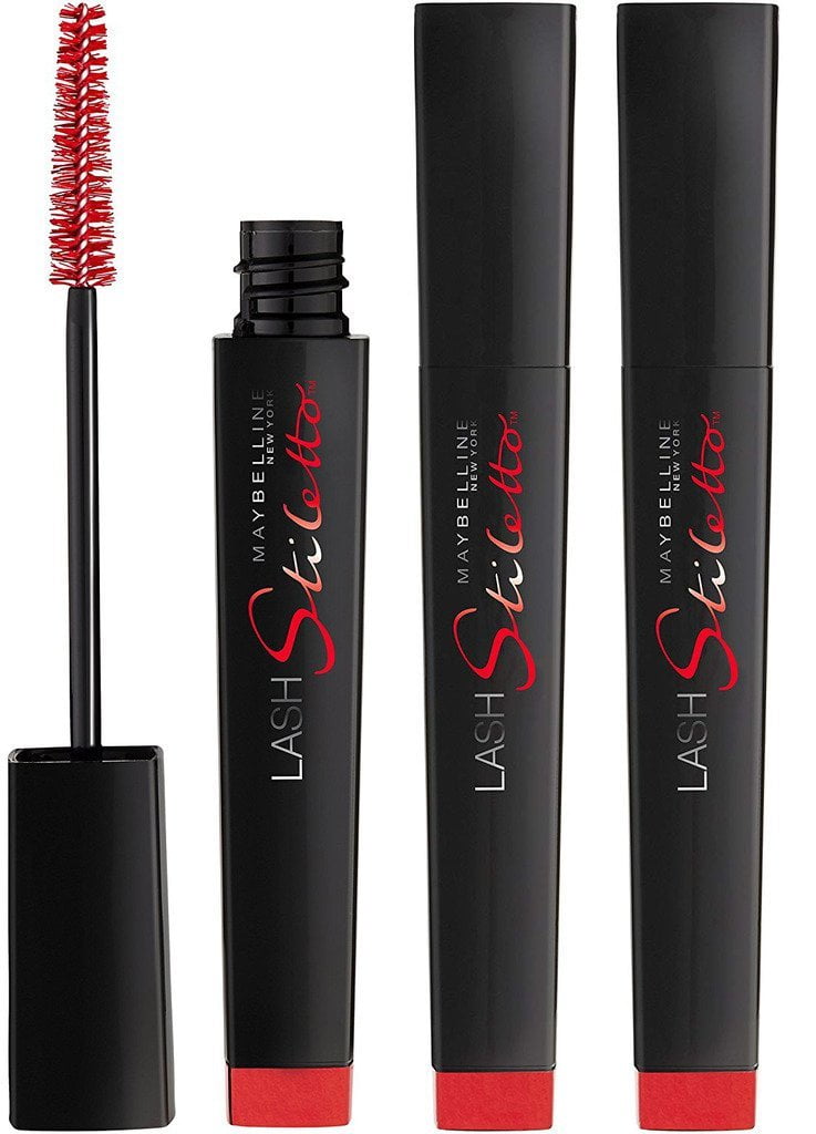 (3 Pack) Maybelline Makeup Lash Stiletto Ultimate Length Washable Mascara, Very Black Mascara, 0.22 fl oz