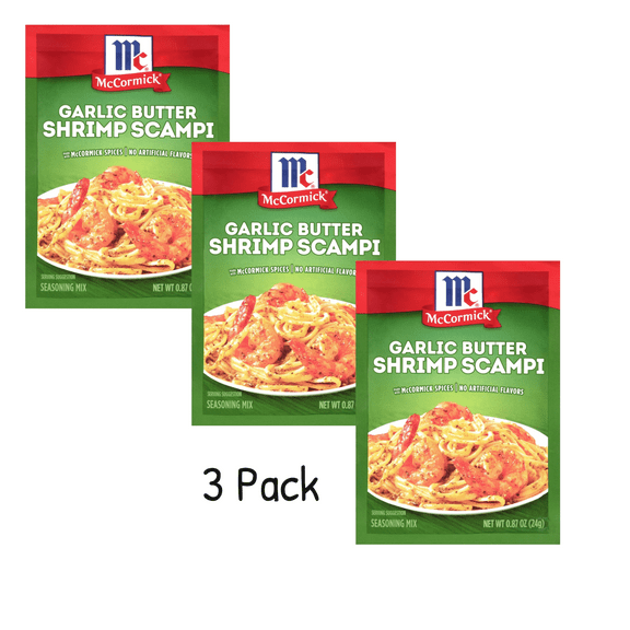 ( 3 Pack ) McCormick Garlic Butter Shrimp Scampi, 0.87 oz Envelope