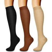 3 Pack Medical Compression Socks - Compression Long Socks for Women and Men - Best for Running,Nursing,Sports