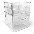3Pack Medium Clear Storage Bins with Handles Versatile Plastic