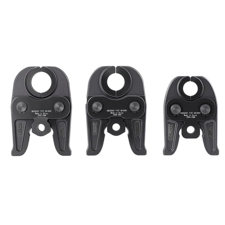 3 Pack MegaPress Carbon Steel Pipe Press Jaws, 1/2",3/4",1 Inch Pipe Crimp Dies Compatible with Standard Press Tools, Carry Storage Case