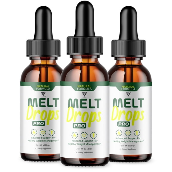 (3 Pack) Melt Drops Pro Supplement, Melt Drops Pro Weight Management Formula (6oz)