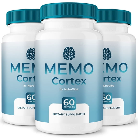 (3 Pack) Memo Cortex  Daily Formula with a Natural Blend to Help Maintain Focus, Memory & Concentration | Clean, Gentle, Easy-to-Swallow MemoCortex Capsules for Everyday Sharpness (180 Capsules)