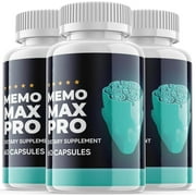 3 Pack Memo Max Pro - Brain Boost Supplement - Dietary Supplement for Focus, Memory, Clarity, Energy - Advanced Cognitive Support Formula for Maximum Strength - 180 Capsules