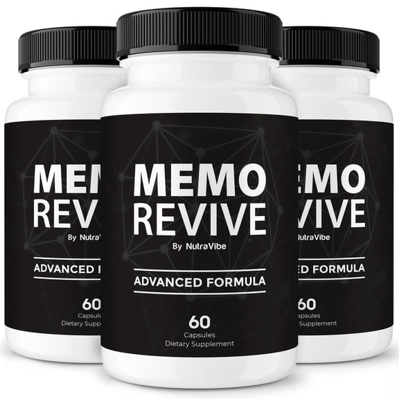 (3 Pack) Memo Revive  Daily Formula with a Natural Blend to Help Maintain Focus, Memory & Concentration | Clean, Gentle, Easy-to-Swallow MemoRevive Capsules for Everyday Sharpness (180 Capsules)
