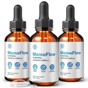 3 Pack MemoFlow Drops   Brain Formula for Memory, Focus, and Cognitive Support, Liquid for Mental Clarity, Easy 1-Drop Formula 90 Servings