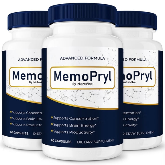 (3 Pack) MemoPryl – Daily Formula with a Natural Blend to Help Maintain Focus, Memory & Concentration | Clean, Gentle, Easy-to-Swallow Memo Pryl Capsules for Everyday Sharpness (180 Capsules)