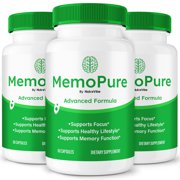 3 Pack MemoPure   Daily Formula with a Natural Blend to Help Maintain Focus, Memory & Concentration | Clean, Gentle, Easy-to-Swallow Capsules for Everyday Sharpness 180 Capsules