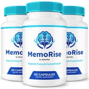 3 Pack MemoRise   Daily Formula with a Natural Blend to Help Maintain Focus, Memory & Concentration | Clean, Gentle, Easy-to-Swallow Capsules for Everyday Sharpness 180 Capsules