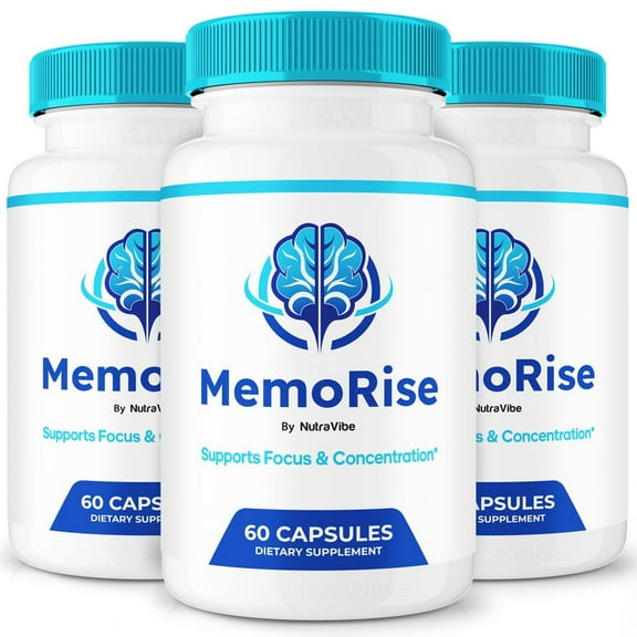 (3 Pack) MemoRise Daily Formula with a Natural Blend to Help Maintain Focus, Memory & Concentration | Clean, Gentle, Easy-to-Swallow Capsules for Everyday Sharpness (180 Capsules)