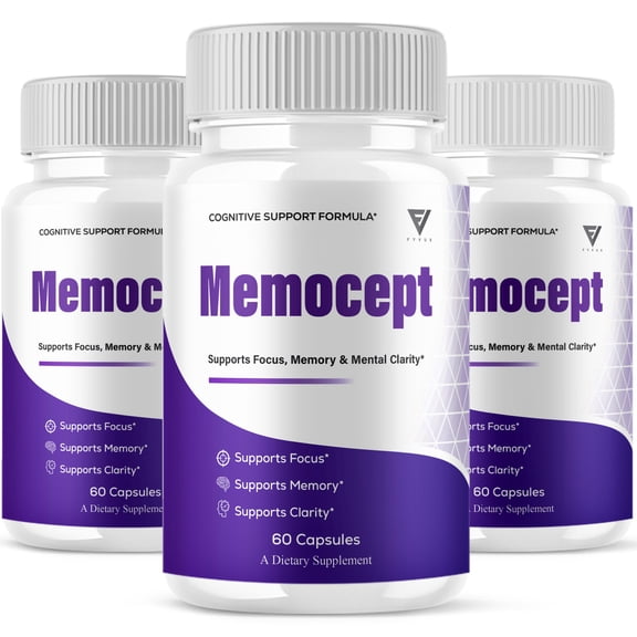 (3 Pack) Memocept Advanced Brain Support, Memocept Supplement (180 Capsules)