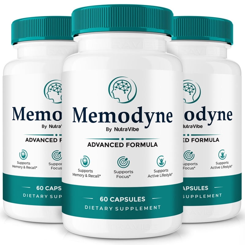 (3 Pack) Memodyne Pills – Daily Formula with a Natural Blend to Help Maintain Focus, Memory & Concentration | Clean, Gentle, Easy-to-Swallow Capsules for Everyday Sharpness (180 Capsules)