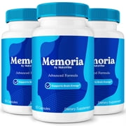 3 Pack Memoria Capsules, Premium All Natural Supplement to Support Overall Cognitive Health & Wellness, Official Formula To Boost Memory and Focus, Capsulas Reviews 180 Capsules