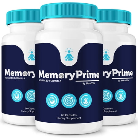 (3 Pack) MemoryPrime – Daily Formula with a Natural Blend to Help Maintain Focus, Memory & Concentration | Clean, Gentle, Easy-to-Swallow Memory Prime Capsules for Everyday Sharpness (180 Capsules)