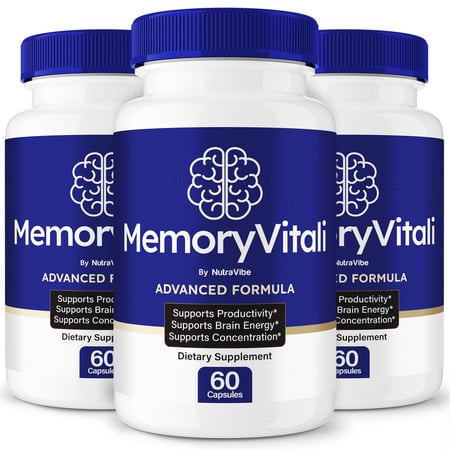 (3 Pack) MemoryVitali – Daily Formula with a Natural Blend to Help Maintain Focus, Memory & Concentration | Clean, Gentle, Easy-to-Swallow Memory Vitali Capsules for Everyday Sharpness (180 Capsules)