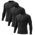 thumbnail image 1 of 3 Pack Men Long Sleeve Compression Workout Shirts Dry Fit Cooling Lightweight Moisture Wicking Athletic Running Tops, 1 of 7