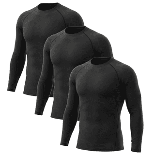 3 Pack Men Long Sleeve Compression Workout Shirts Dry Fit Cooling Lightweight Moisture Wicking Athletic Running Tops