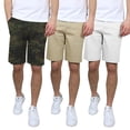 thumbnail image 1 of 3-Pack Men's 5-Pocket Flat-Front Stretch Twill Chino Shorts (Size 30-42), 1 of 5