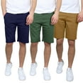 thumbnail image 1 of 3-Pack Men's 5-Pocket Flat-Front Stretch Twill Chino Shorts (Size 30-42), 1 of 5
