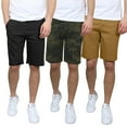 thumbnail image 1 of 3-Pack Men's 5-Pocket Flat-Front Stretch Twill Chino Shorts (Size 30-42), 1 of 5