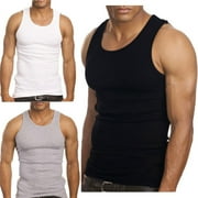 FALARI 3-Pack Men's A-Shirt Tank Top Gym Workout Undershirt Athletic Shirt (Slim & Muscle Fit ONLY) Assorted Small