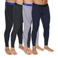 thumbnail image 1 of 3 Pack: Men's Active Compression Pants - Workout Base Layer Tights Leggings, 1 of 8