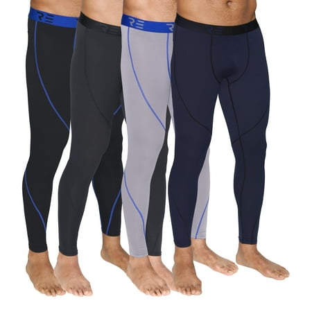 3 Pack: Men's Active Compression Pants - Workout Base Layer Tights Leggings