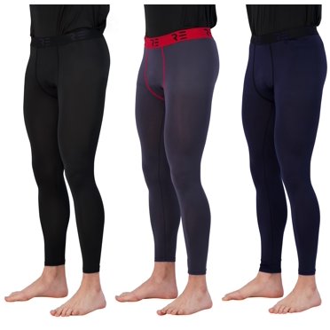 DEVOPS Men's 2 Pack Thermal Compression Pants, Fleece Lined (Large ...