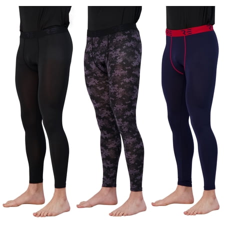 3 Pack: Men's Active Compression Pants - Workout Base Layer Tights Running Leggings (Available in Big & Tall)