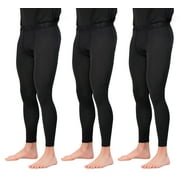 REAL ESSENTIALS 3 Pack: Men's Active Compression Pants - Workout Base Layer Tights Running Leggings (Available in Big & Tall)