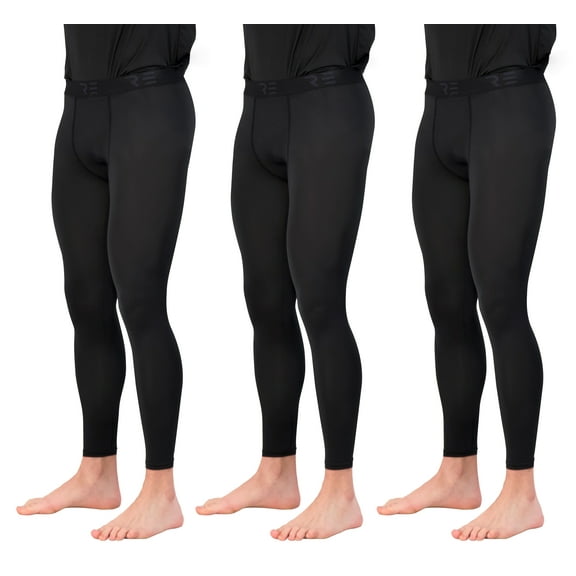 3 Pack: Men's Active Compression Pants - Workout Base Layer Tights Running Leggings (Available in Big & Tall)