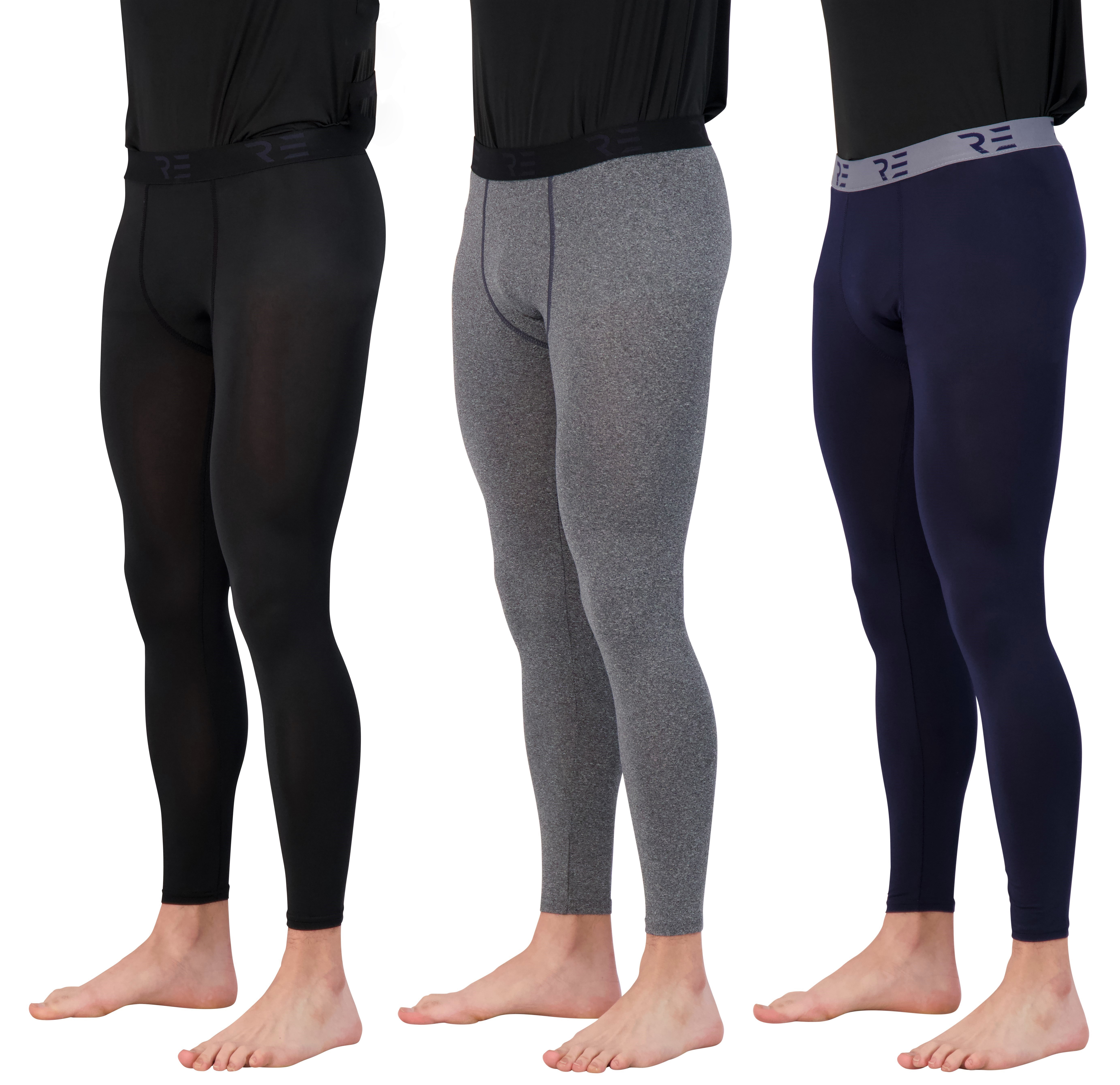 Lavento Men's 3 Pack Compression Running Tights Cool Dry Workout