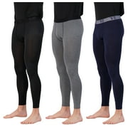 REAL ESSENTIALS 3 Pack: Men's Active Compression Pants - Workout Base Layer Tights Running Leggings (Available in Big & Tall)