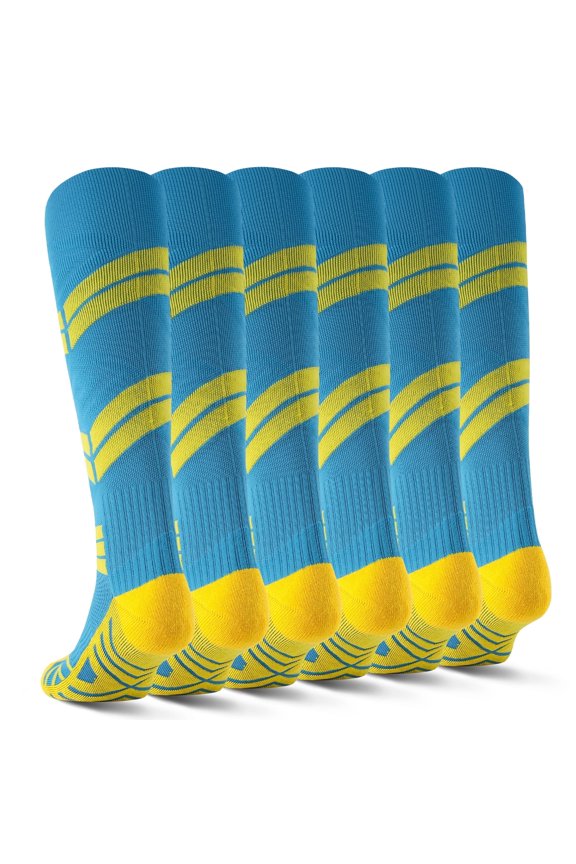 Men's Compression Socks 3 Pairs, 15-20mmHg Athletic Mid-Calf Socks with Arch Support, Moisture Wicking Running Gym Socks for Recovery, Size 6.5-9