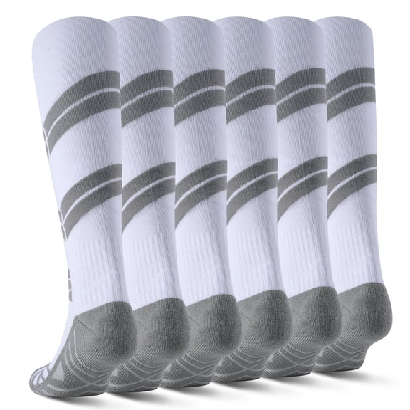 3 Pack Men's Athletic Crew Socks with Comfortable Cotton & Cushioned Sole,Moisture Wicking Sports Socks with Geometric Design for Daily Wear, Running, and Hiking