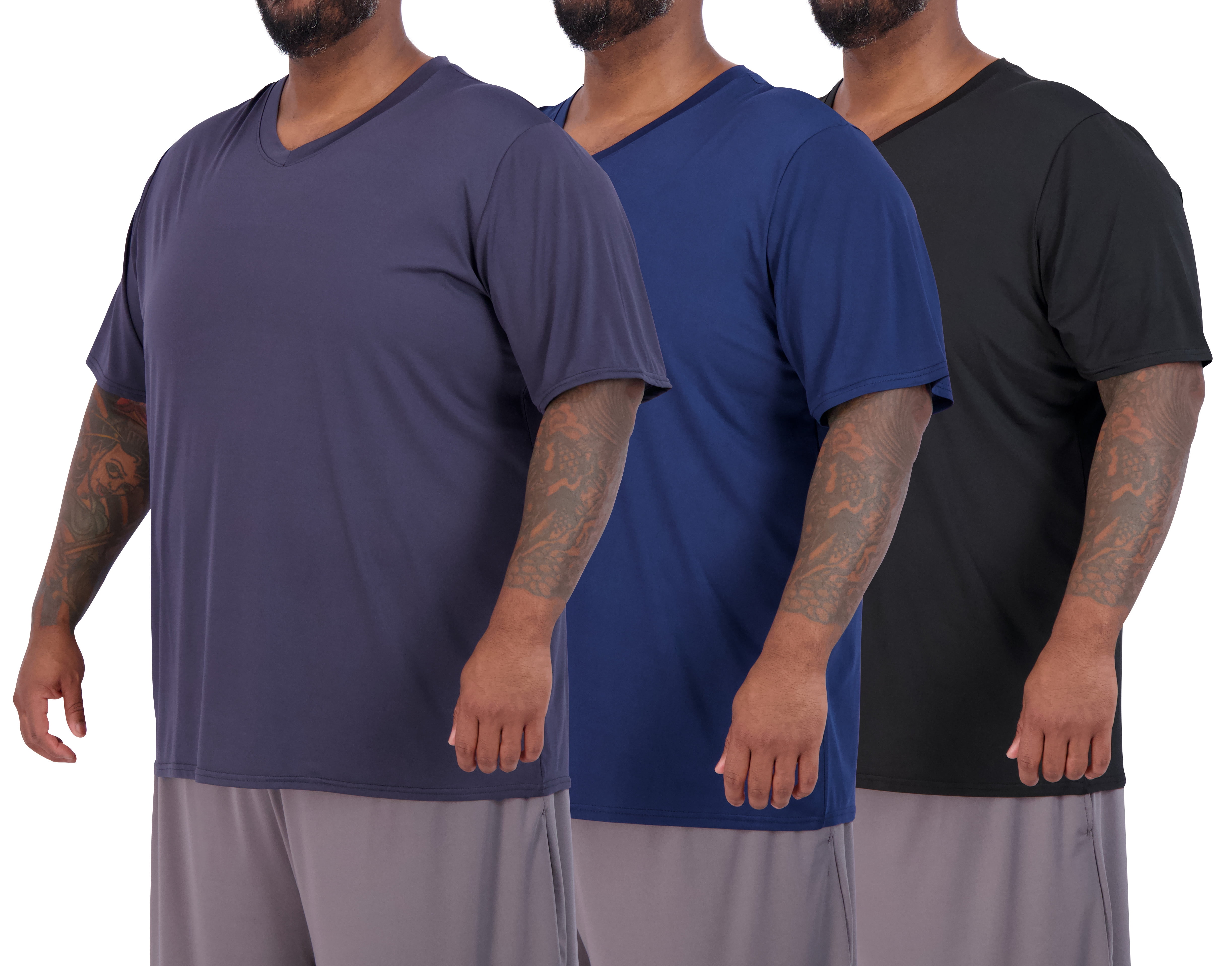 Men s Big Tall V Neck Tech Stretch T Shirt Pack Honduras Ubuy