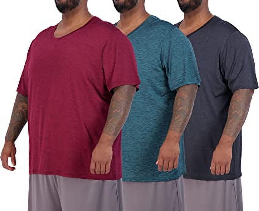 3 Pack: Men’s Big & Tall V-Neck Short-Sleeve Tech Stretch Dry-Fit T ...