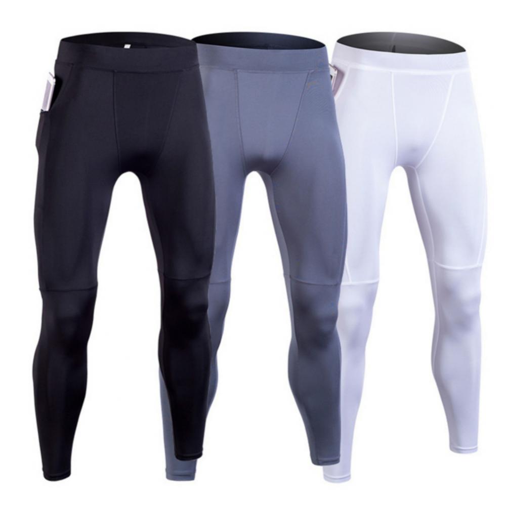 3 Pack Men's Compression Pants Athletic Leggings Pockets Sports Active ...